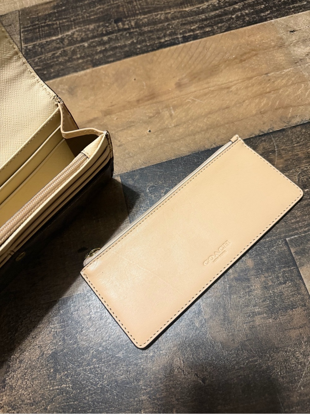 Coach Peyton Signature Envelope Snap Wallet with Pouch - Picture 9 of 11